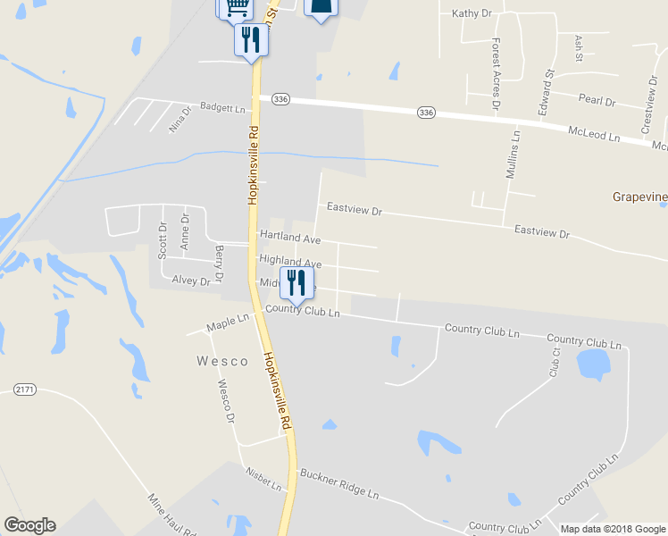 map of restaurants, bars, coffee shops, grocery stores, and more near 143 Highland Avenue in Madisonville