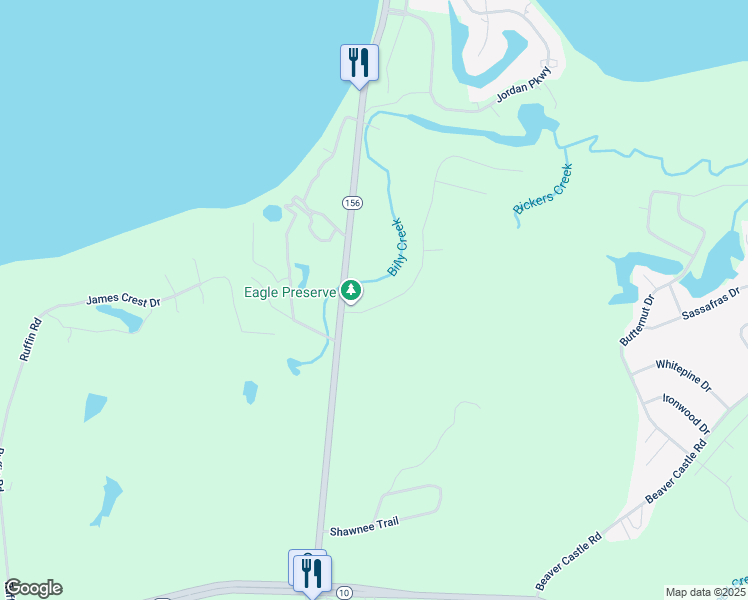 map of restaurants, bars, coffee shops, grocery stores, and more near 1340 Eagle Place in Hopewell
