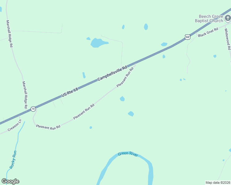 map of restaurants, bars, coffee shops, grocery stores, and more near 591-1099 Pleasant Run Road in Green County