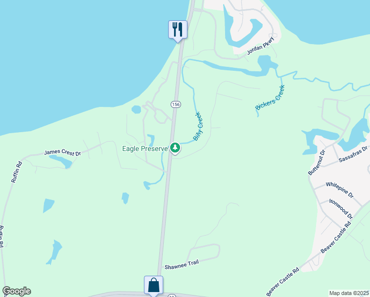 map of restaurants, bars, coffee shops, grocery stores, and more near 1340 Eagle Place in Hopewell