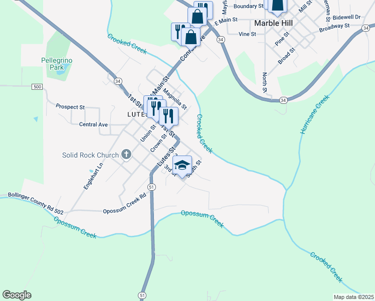 map of restaurants, bars, coffee shops, grocery stores, and more near 509 1st Street in Marble Hill
