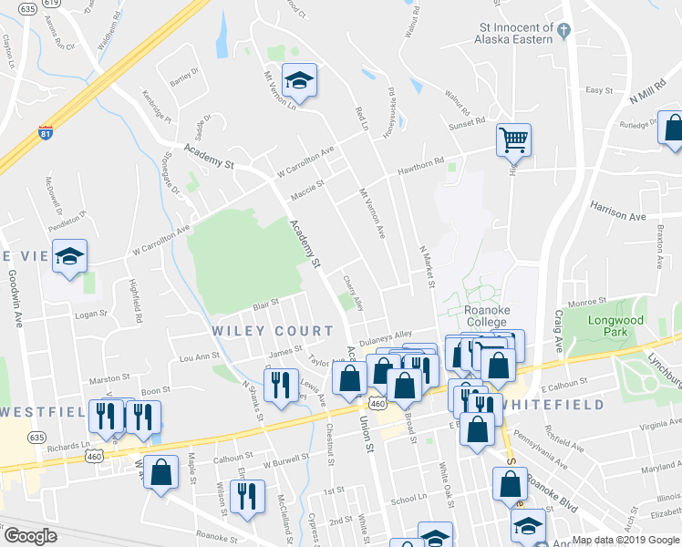 map of restaurants, bars, coffee shops, grocery stores, and more near 26 Morton Avenue in Salem