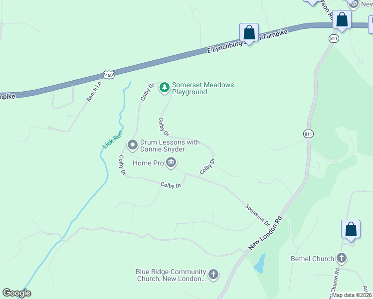 map of restaurants, bars, coffee shops, grocery stores, and more near 1268 Colby Drive in Forest