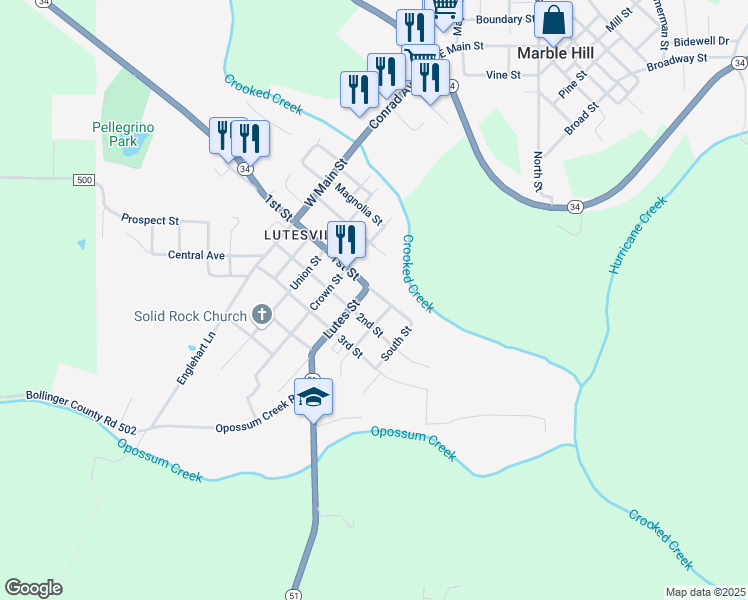 map of restaurants, bars, coffee shops, grocery stores, and more near 509 1st Street in Marble Hill