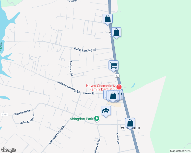 map of restaurants, bars, coffee shops, grocery stores, and more near 6928 Colemans Crossing Avenue in Gloucester Point
