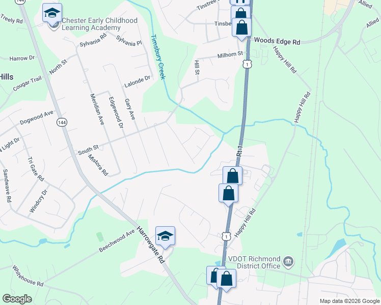 map of restaurants, bars, coffee shops, grocery stores, and more near 2819 Ida Avenue in Chester