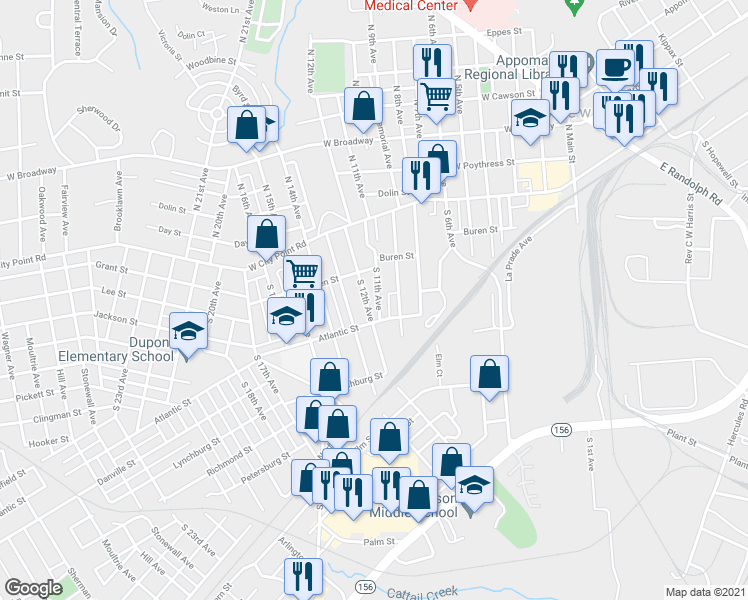 map of restaurants, bars, coffee shops, grocery stores, and more near 228 South 11th Avenue in Hopewell
