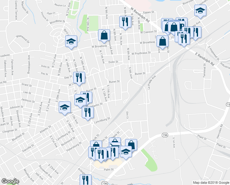 map of restaurants, bars, coffee shops, grocery stores, and more near 274 South 9th Avenue in Hopewell