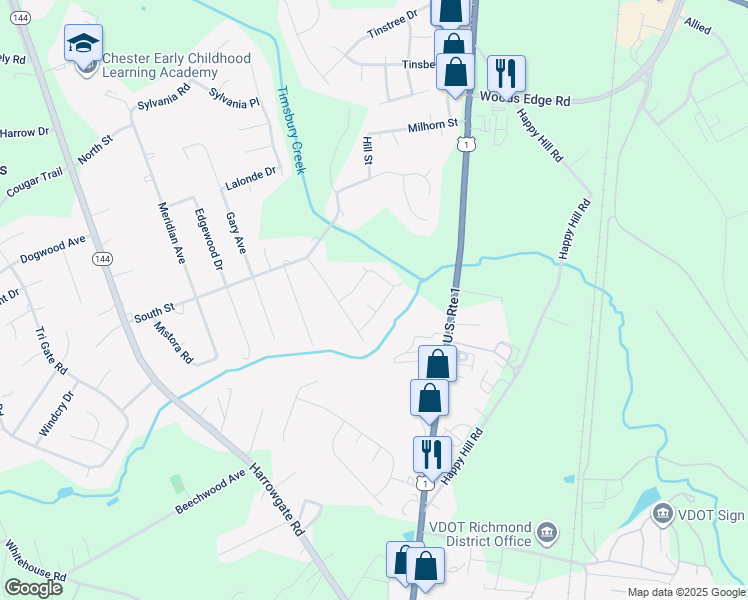 map of restaurants, bars, coffee shops, grocery stores, and more near 2806 Ida Avenue in Chester