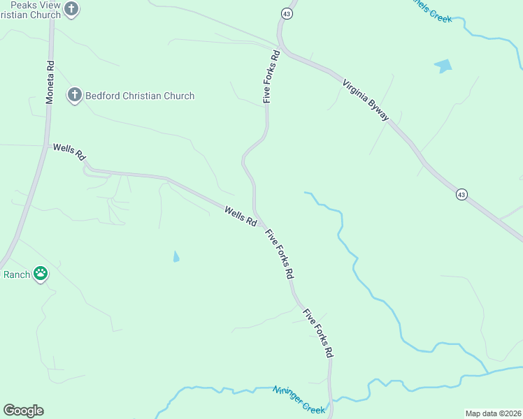 map of restaurants, bars, coffee shops, grocery stores, and more near 1622 Five Forks Road in Bedford