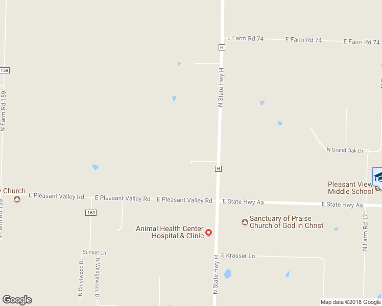 map of restaurants, bars, coffee shops, grocery stores, and more near 5673 North State Highway H in Springfield