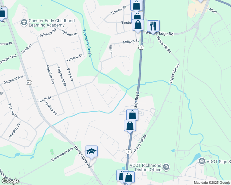 map of restaurants, bars, coffee shops, grocery stores, and more near 2802 Ida Avenue in Chester
