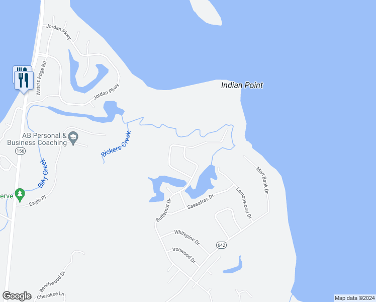 map of restaurants, bars, coffee shops, grocery stores, and more near 1000 Butternut Drive in Hopewell