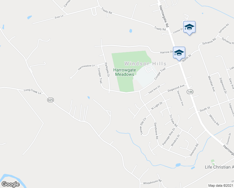 map of restaurants, bars, coffee shops, grocery stores, and more near 4101 Cougar Trail in Chester