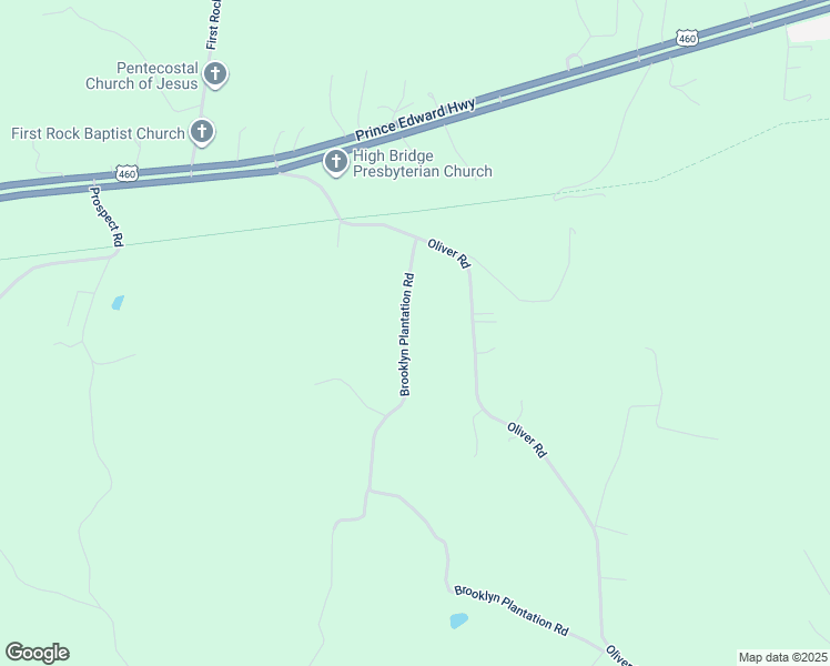 map of restaurants, bars, coffee shops, grocery stores, and more near 163 Brooklyn Plantation Road in Prospect