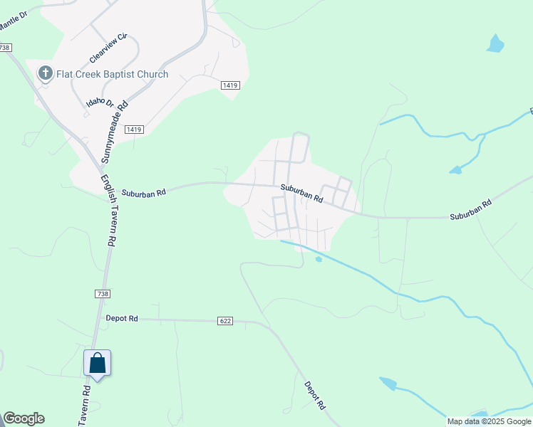 map of restaurants, bars, coffee shops, grocery stores, and more near 99 Navaho Drive in Lynchburg
