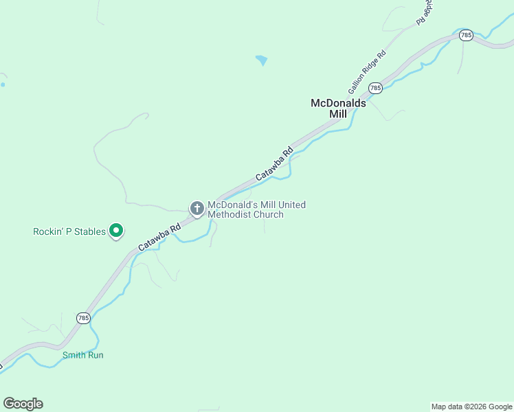 map of restaurants, bars, coffee shops, grocery stores, and more near 3829 Catawba Road in Blacksburg