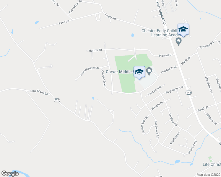 map of restaurants, bars, coffee shops, grocery stores, and more near 15566 Parkgate Drive in Chester