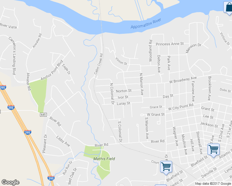map of restaurants, bars, coffee shops, grocery stores, and more near 3410 Norton Street in Hopewell