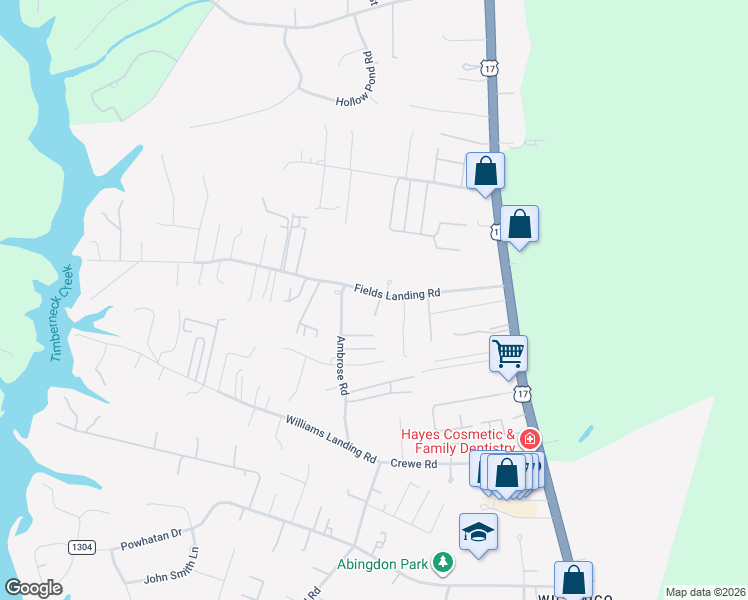 map of restaurants, bars, coffee shops, grocery stores, and more near 6936 Fields Landing Road in Gloucester Point