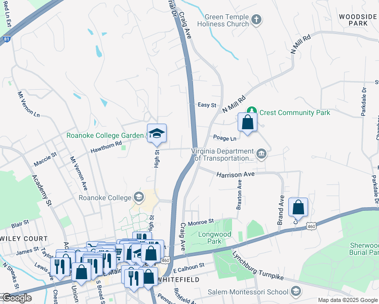 map of restaurants, bars, coffee shops, grocery stores, and more near 516 Cleveland Avenue in Salem