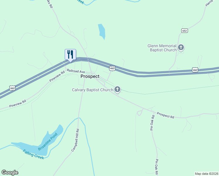 map of restaurants, bars, coffee shops, grocery stores, and more near High Bridge Trail in Prospect