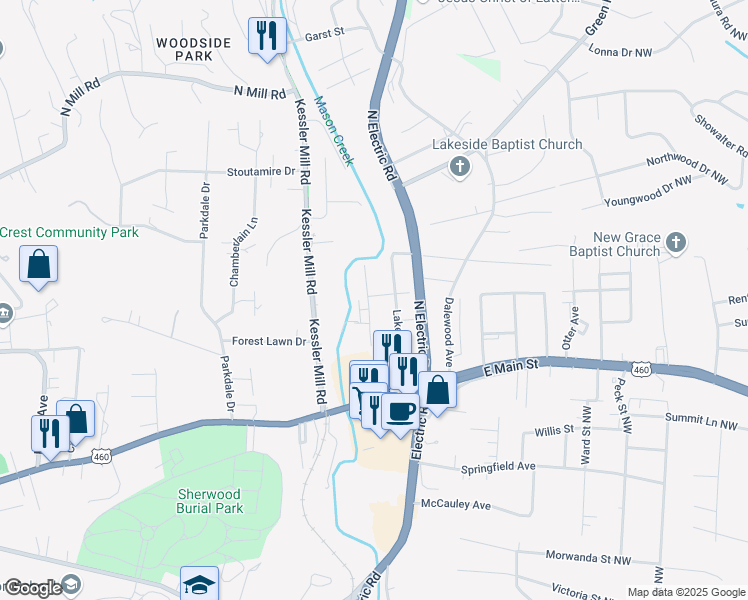 map of restaurants, bars, coffee shops, grocery stores, and more near 222 Ross Street in Salem