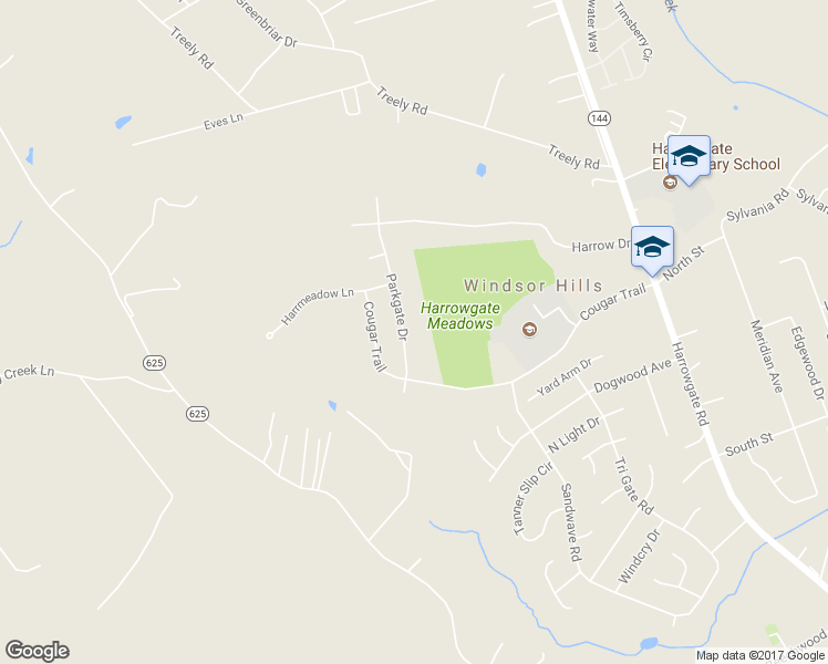 map of restaurants, bars, coffee shops, grocery stores, and more near 15537 Parkgate Drive in Chester
