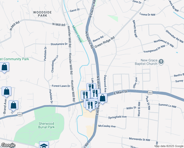 map of restaurants, bars, coffee shops, grocery stores, and more near 300 Lakehurst Avenue in Salem
