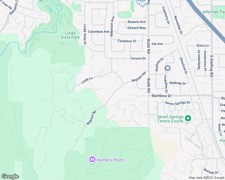 map of restaurants, bars, coffee shops, grocery stores, and more near 21695 Regnart Road in Cupertino