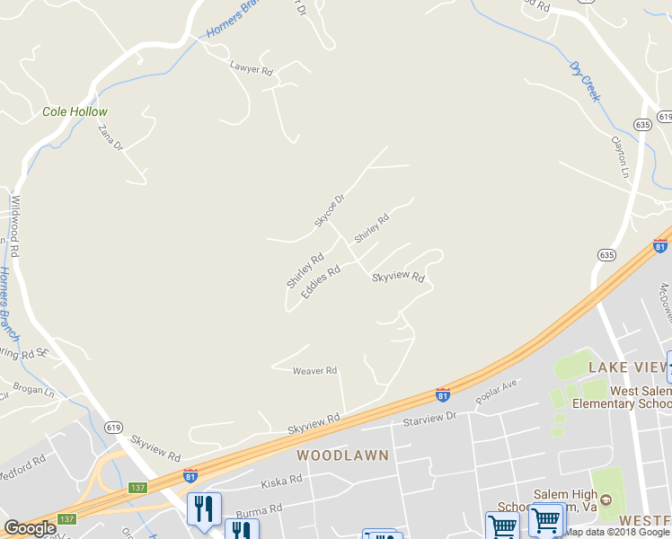 map of restaurants, bars, coffee shops, grocery stores, and more near 777 Eddies Road in Salem