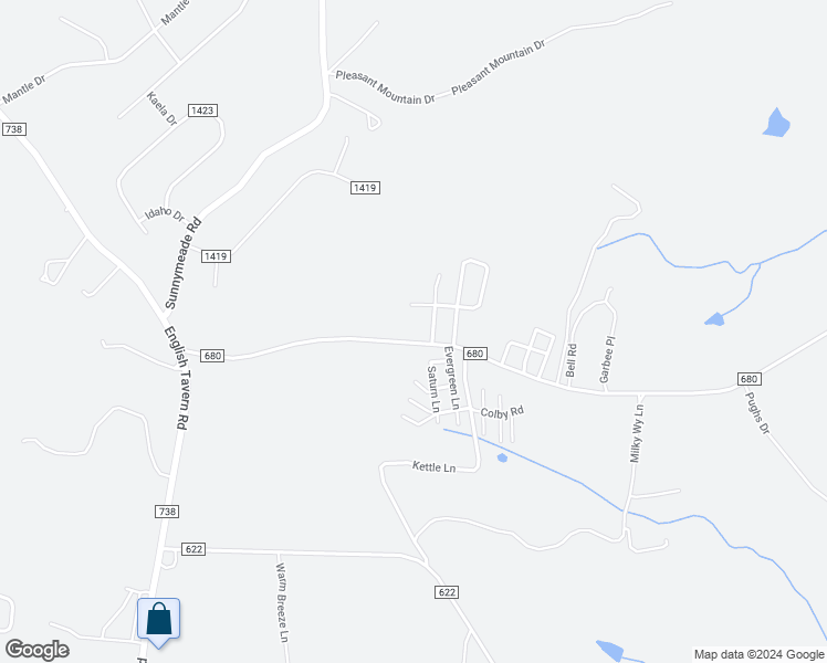 map of restaurants, bars, coffee shops, grocery stores, and more near 2703 Suburban Road in Lynchburg