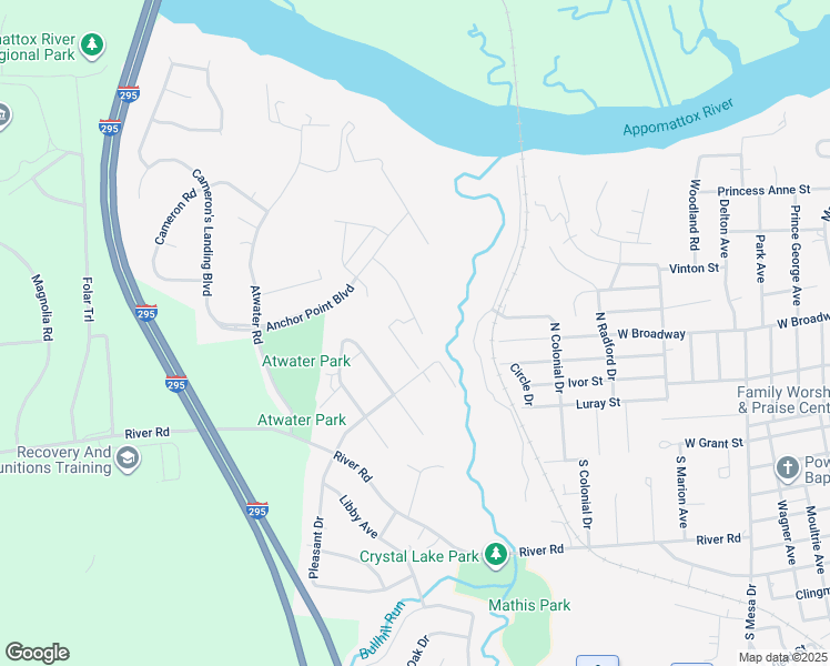map of restaurants, bars, coffee shops, grocery stores, and more near 3929 Eagle Drive in Hopewell