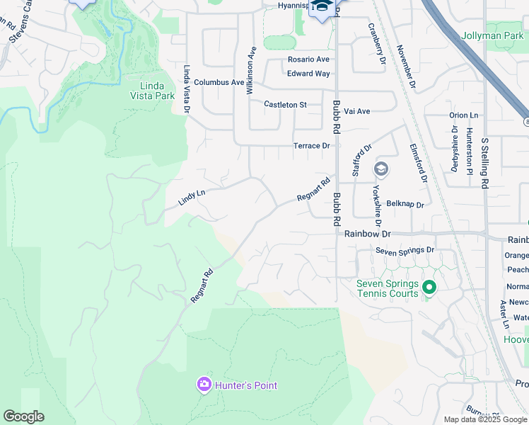 map of restaurants, bars, coffee shops, grocery stores, and more near 21695 Regnart Road in Cupertino