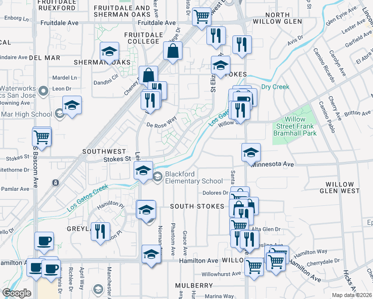 map of restaurants, bars, coffee shops, grocery stores, and more near 1476 Carnot Drive in San Jose