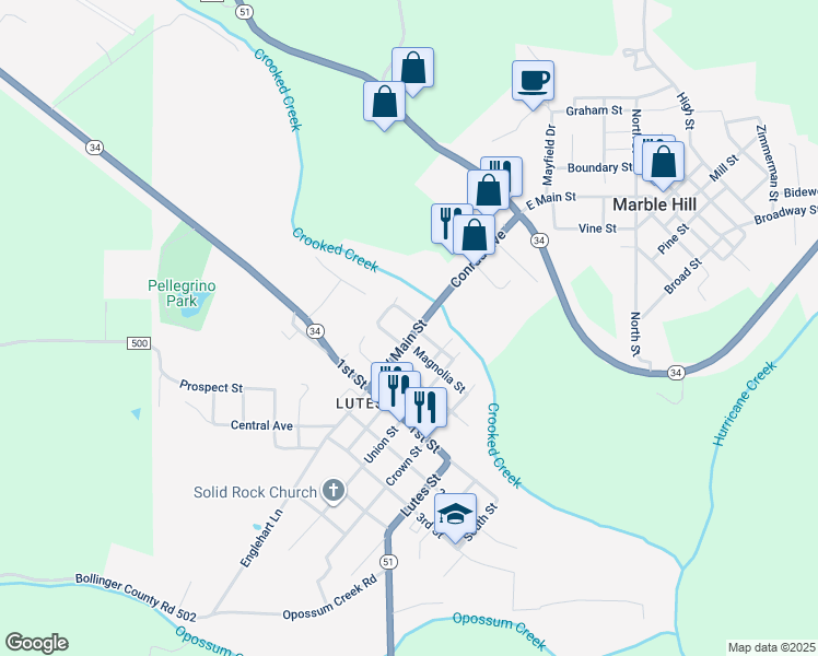 map of restaurants, bars, coffee shops, grocery stores, and more near 108 Glen Street in Marble Hill