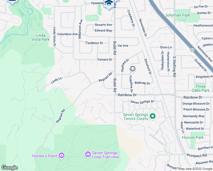 map of restaurants, bars, coffee shops, grocery stores, and more near 21555 Monrovia Street in Cupertino