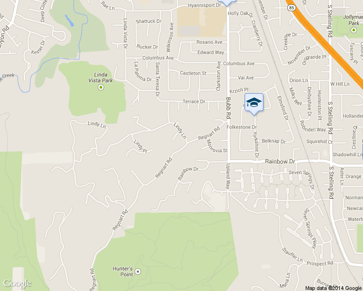 map of restaurants, bars, coffee shops, grocery stores, and more near 21695 Regnart Road in Cupertino