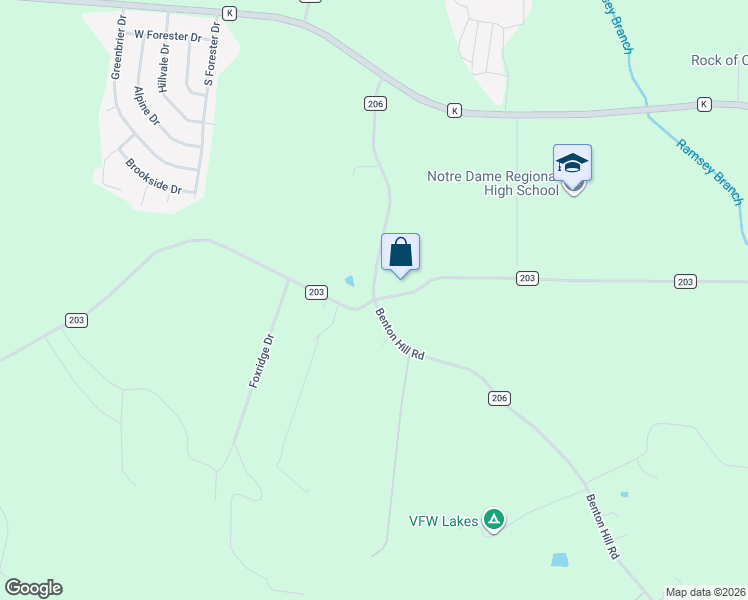 map of restaurants, bars, coffee shops, grocery stores, and more near 1346 County Road 206 in Cape Girardeau