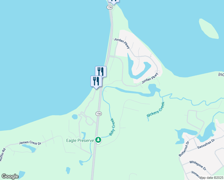 map of restaurants, bars, coffee shops, grocery stores, and more near 675 Jordan Point Road in Hopewell