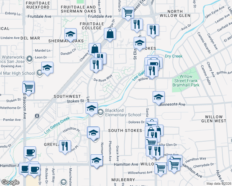 map of restaurants, bars, coffee shops, grocery stores, and more near 1476 Carnot Drive in San Jose