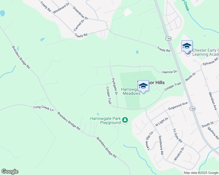 map of restaurants, bars, coffee shops, grocery stores, and more near 4272 Cougar Trail in Chester