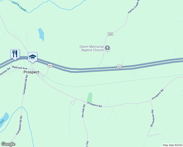 map of restaurants, bars, coffee shops, grocery stores, and more near 7628 Prince Edward Highway in Prospect
