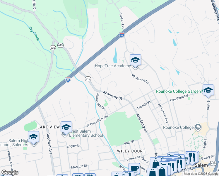 map of restaurants, bars, coffee shops, grocery stores, and more near 900 Saddle Drive in Salem
