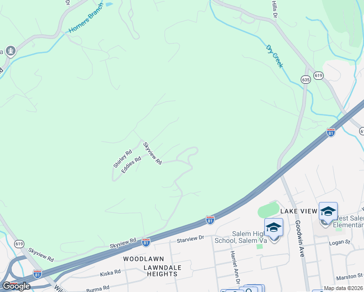 map of restaurants, bars, coffee shops, grocery stores, and more near 811 Montvue Road in Salem