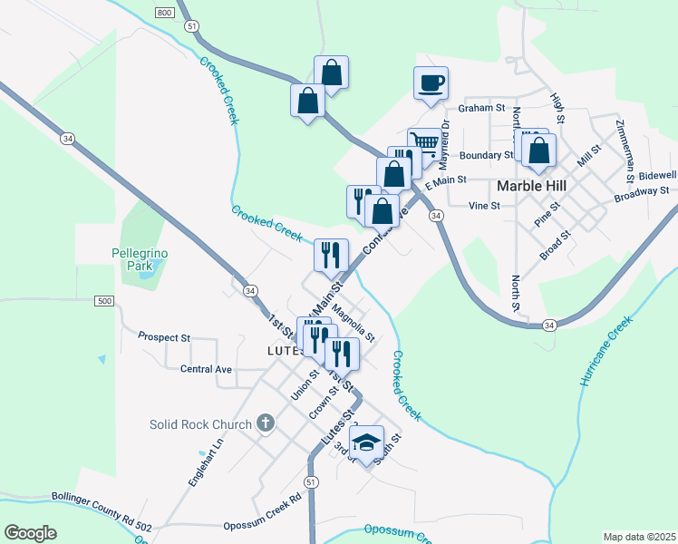 map of restaurants, bars, coffee shops, grocery stores, and more near 100 Sample Street in Marble Hill