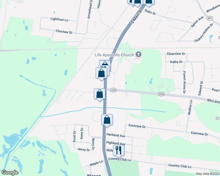 map of restaurants, bars, coffee shops, grocery stores, and more near 1905 S Main St in Madisonville