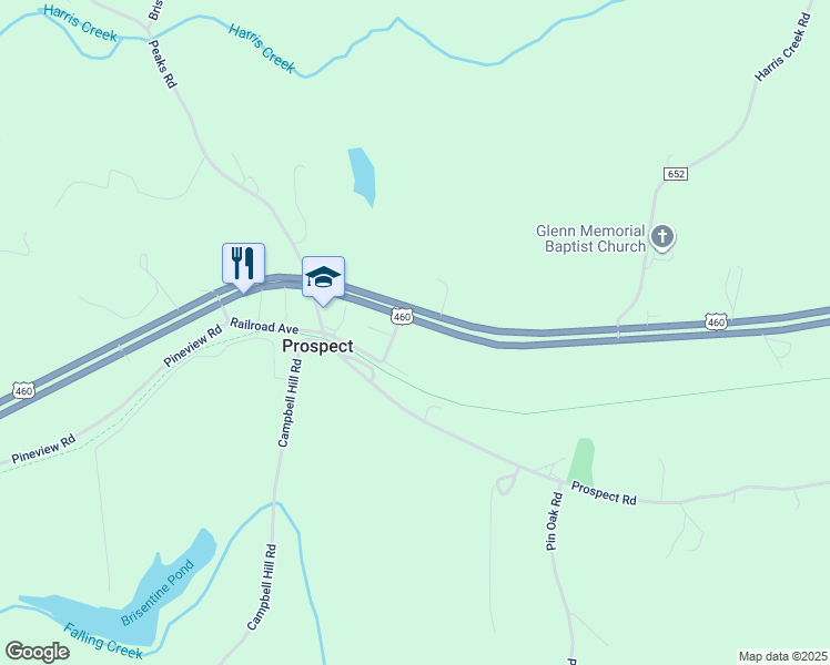 map of restaurants, bars, coffee shops, grocery stores, and more near 7238 Prince Edward Highway in Prospect