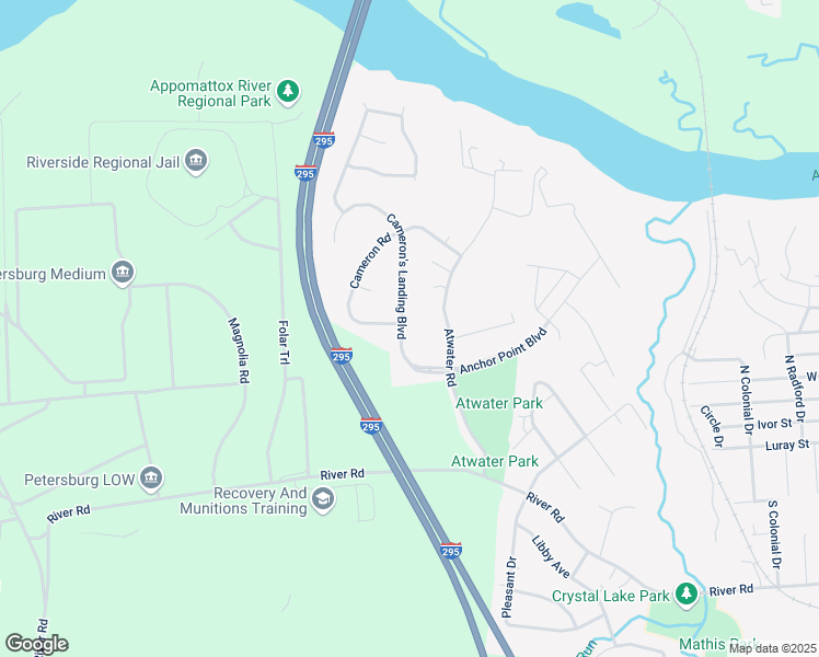 map of restaurants, bars, coffee shops, grocery stores, and more near 1530 Cameron's Landing Boulevard in Hopewell