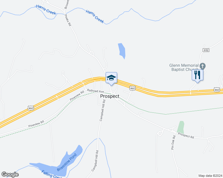 map of restaurants, bars, coffee shops, grocery stores, and more near 81 Prospect Road in Prospect